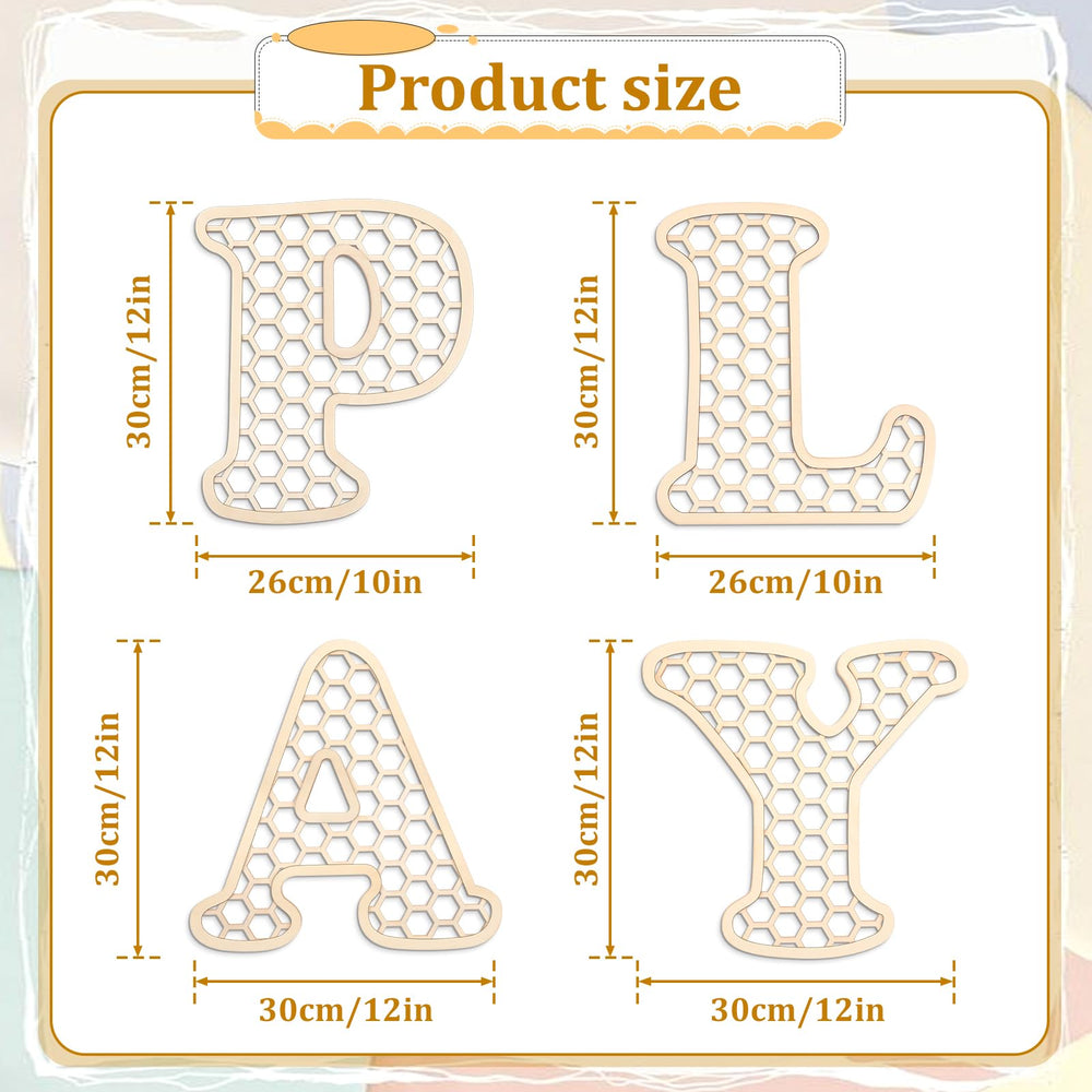 Giantree rattan PLAY sign enhances nursery decor with warm wood tones