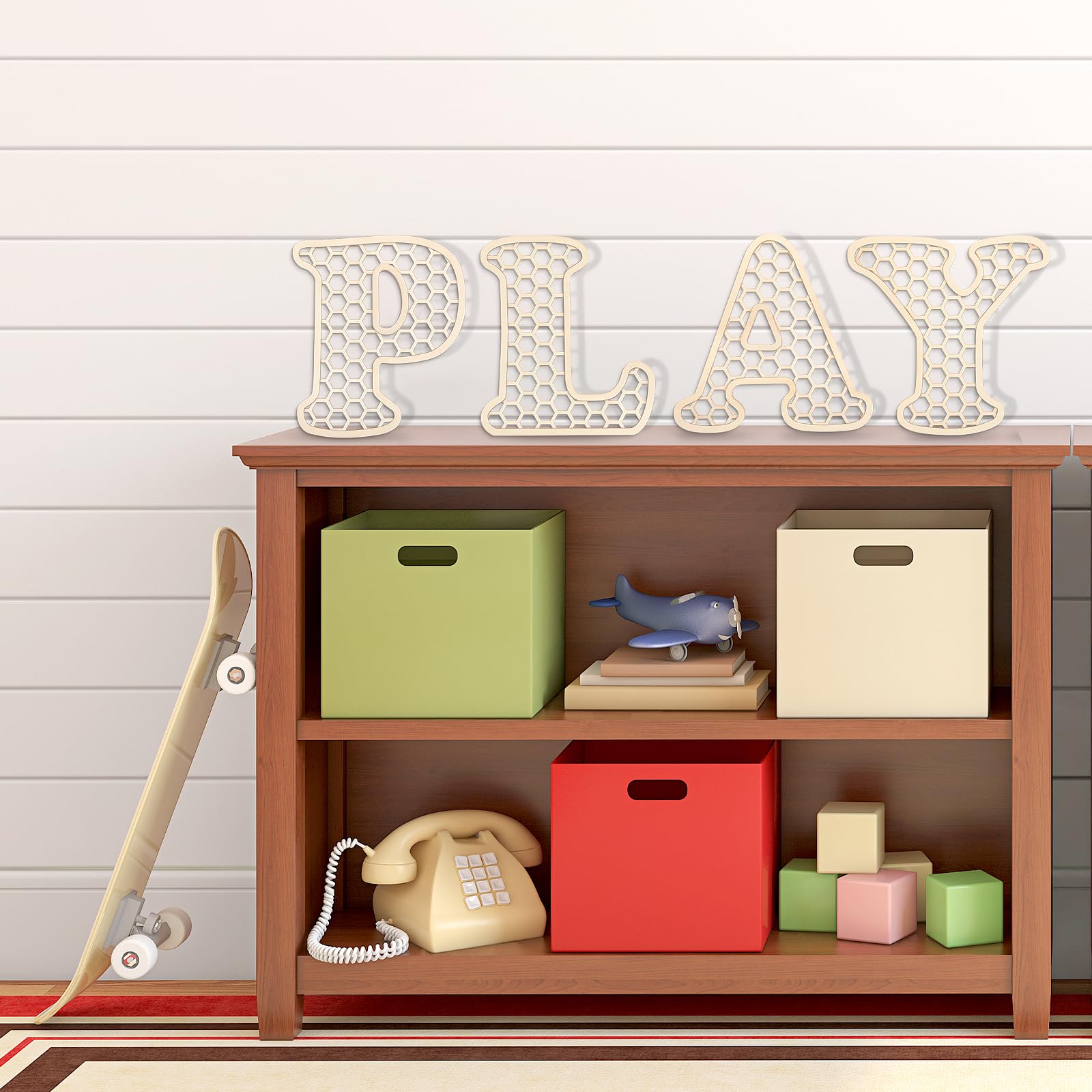 Giantree rattan letters can be wall-mounted or shelf-displayed