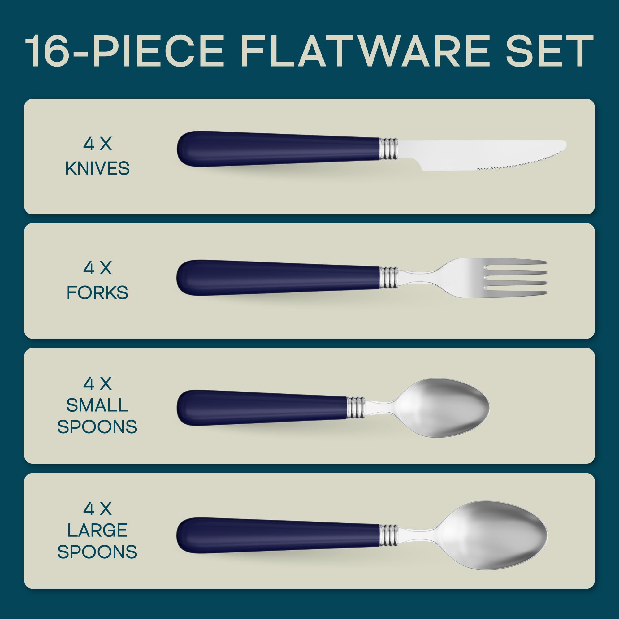 Gibson Sensations blue flatware in family dining scene