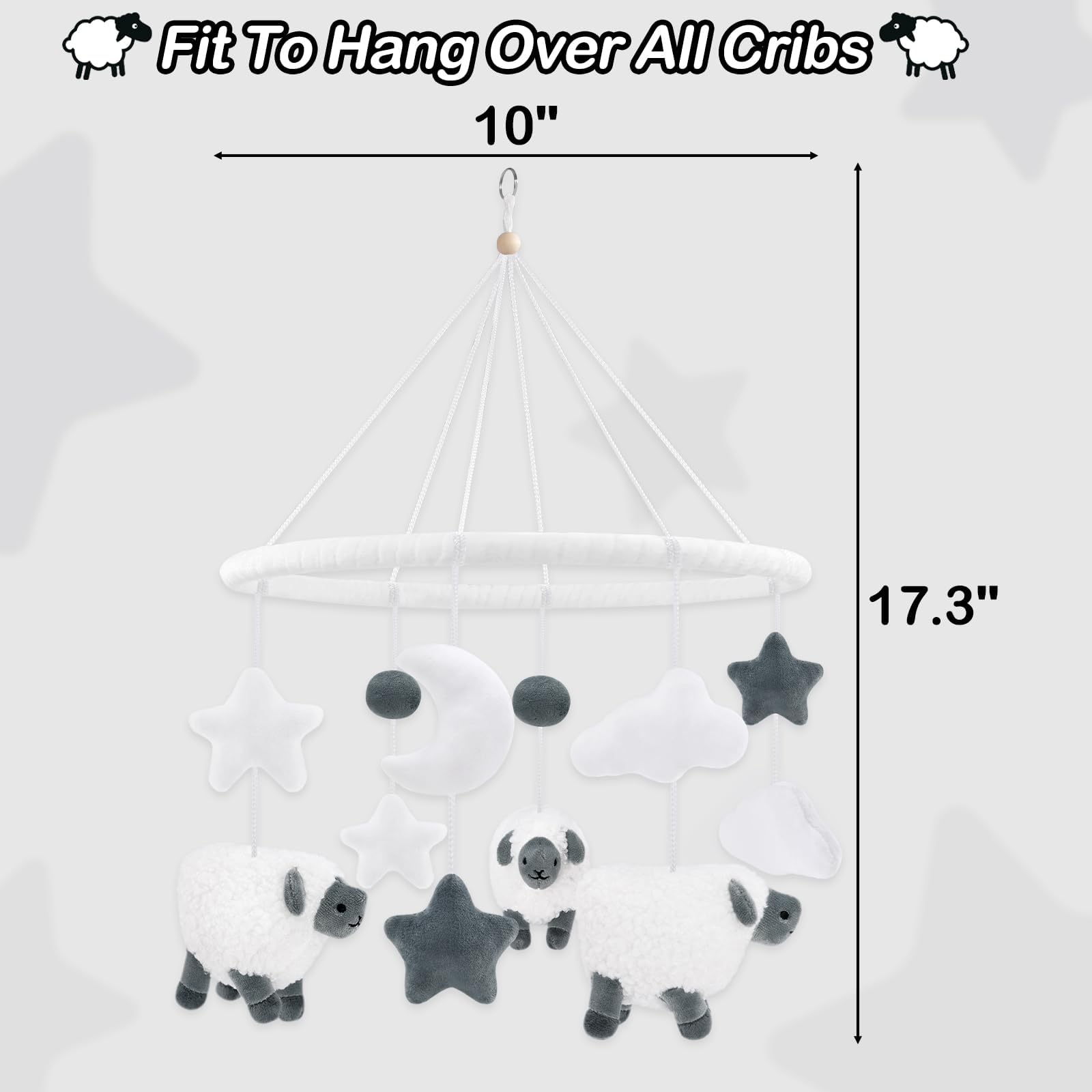 Gicoherero furry Scottish sheep ornaments add playful nursery charm.