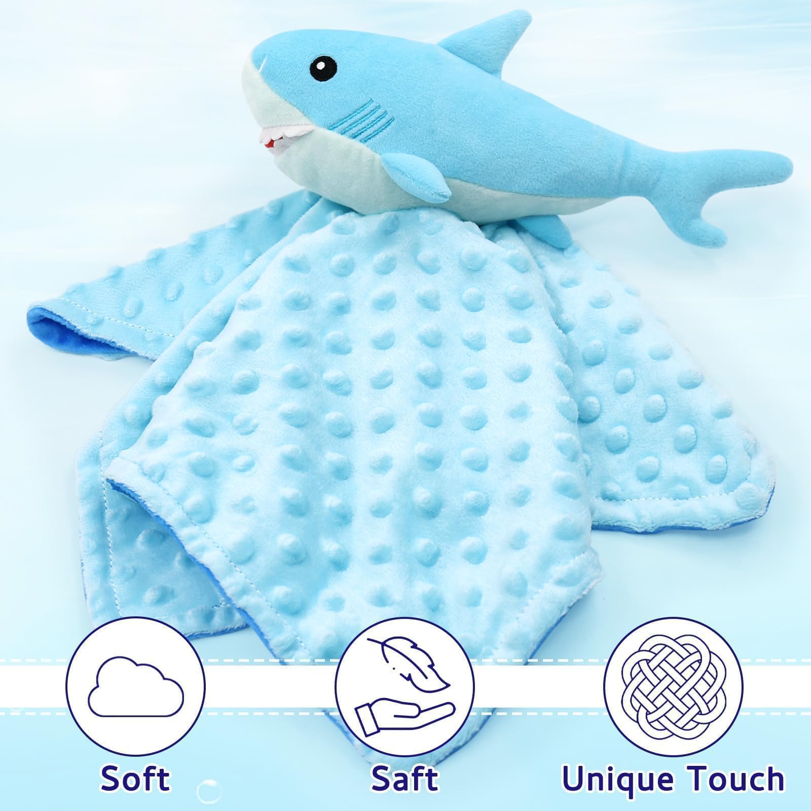 Close-up of the ultra-soft plush fabric from the Gicoherero shark blanket.