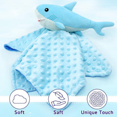 Close-up of the ultra-soft plush fabric from the Gicoherero shark blanket.
