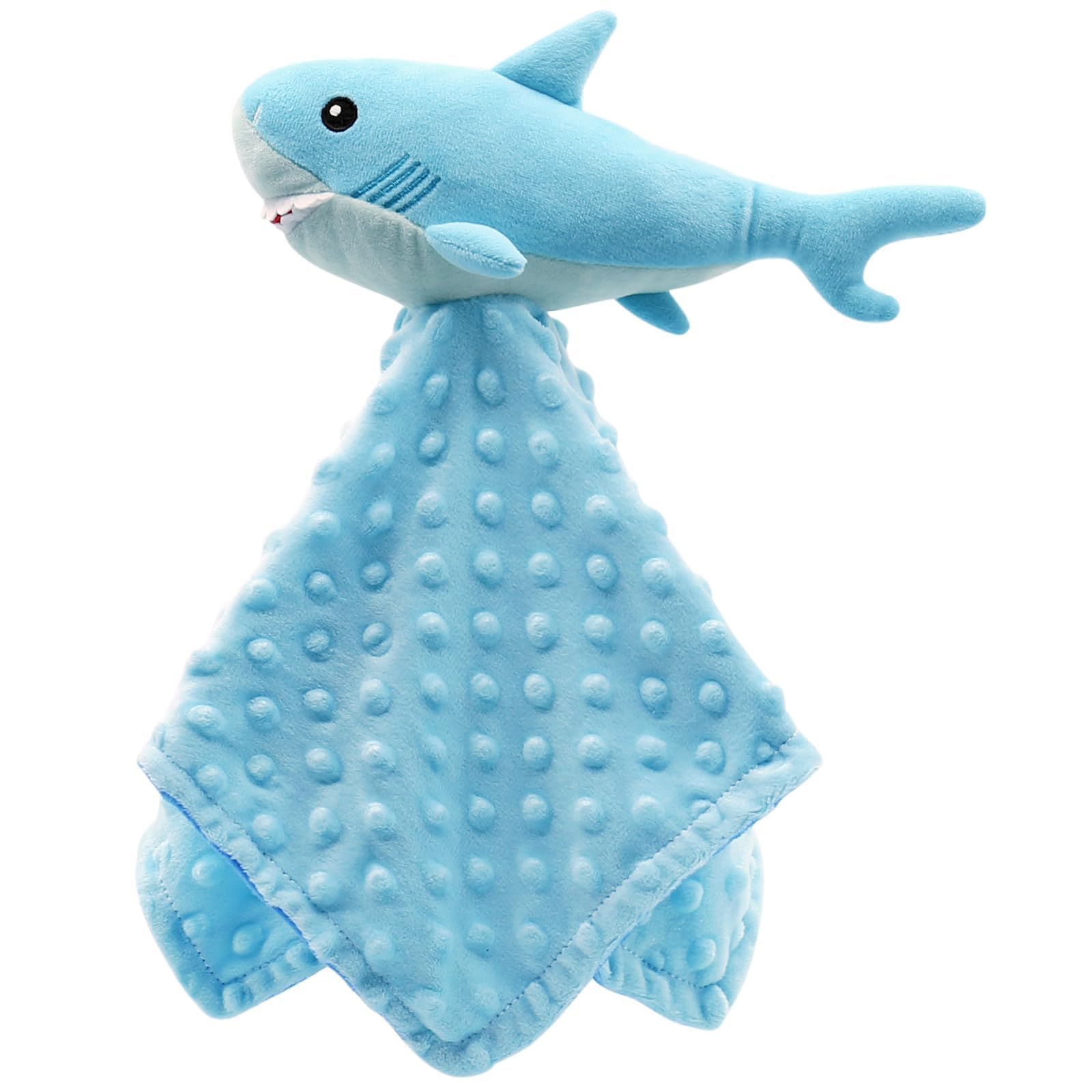 Gicoherero shark blanket front with dot pattern for baby's cozy sensory comfort.