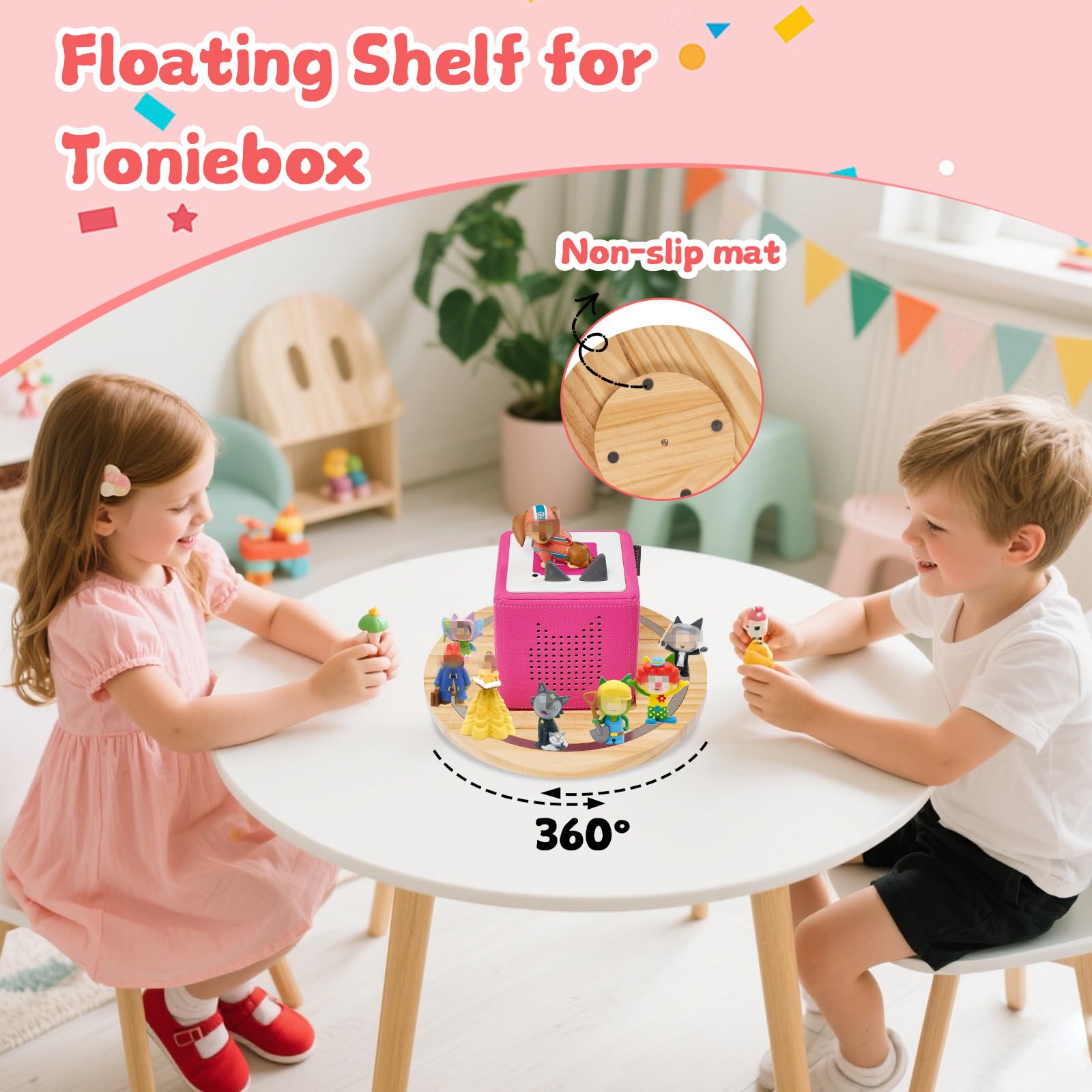 Gieanoo Tonies shelf designed for Toniebox 1 and 2 for seamless pairing.