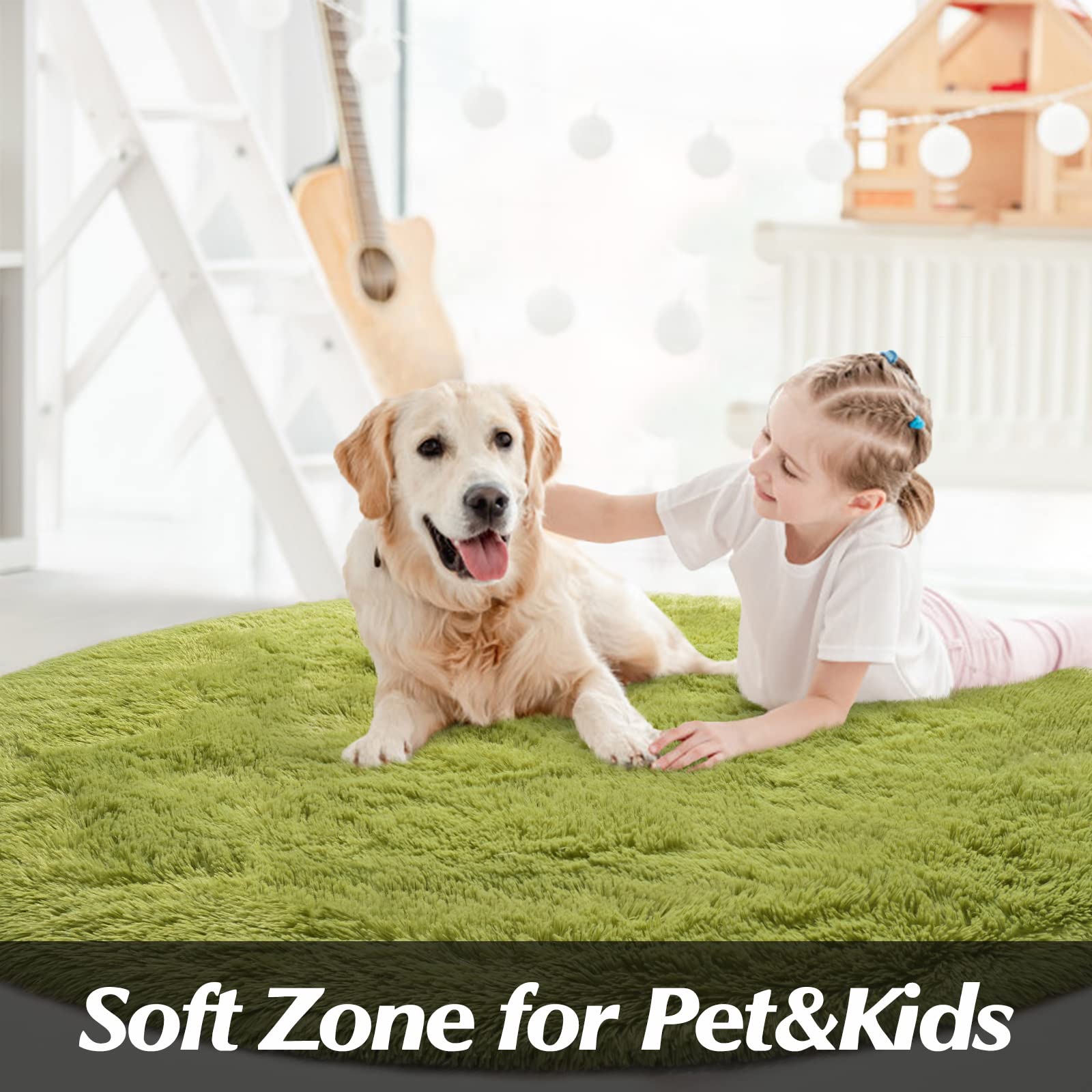 Gifeas plush fibers provide a silky, cozy feel under bare feet.