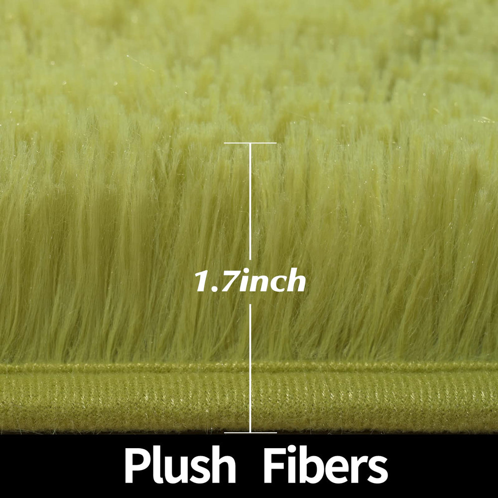 Gifeas green round rug in nursery and playroom provides soft, safe play area.