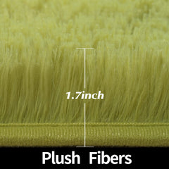 Gifeas green round rug in nursery and playroom provides soft, safe play area.