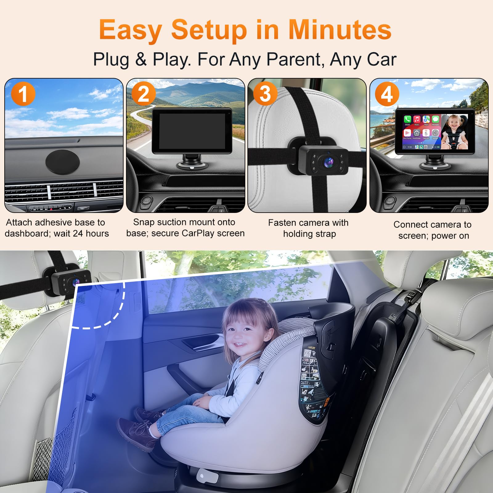 GIFEHU voice control works with Siri or Google Assistant for easier driving commands.