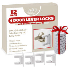 Gift Boutique four-pack door lever locks for child safety and easy family access.