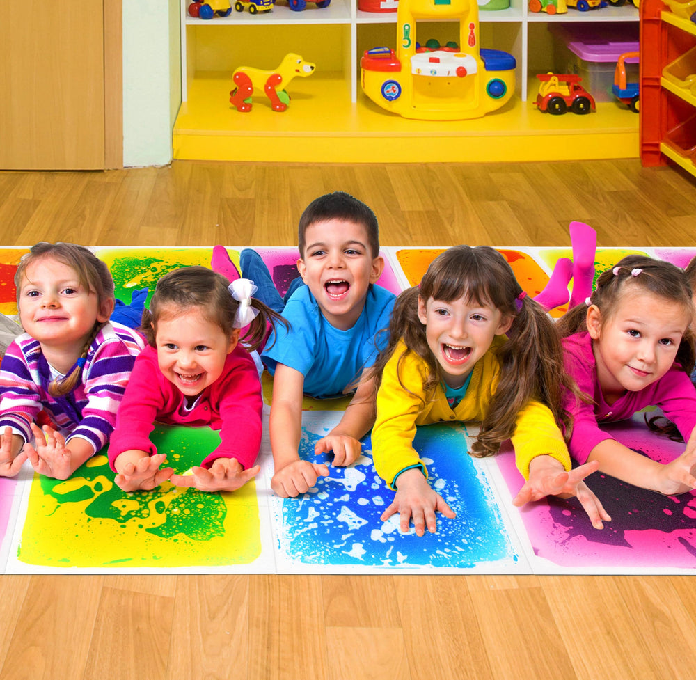 Gift Boutique multi-use tiles for learning colors and gross motor skills.
