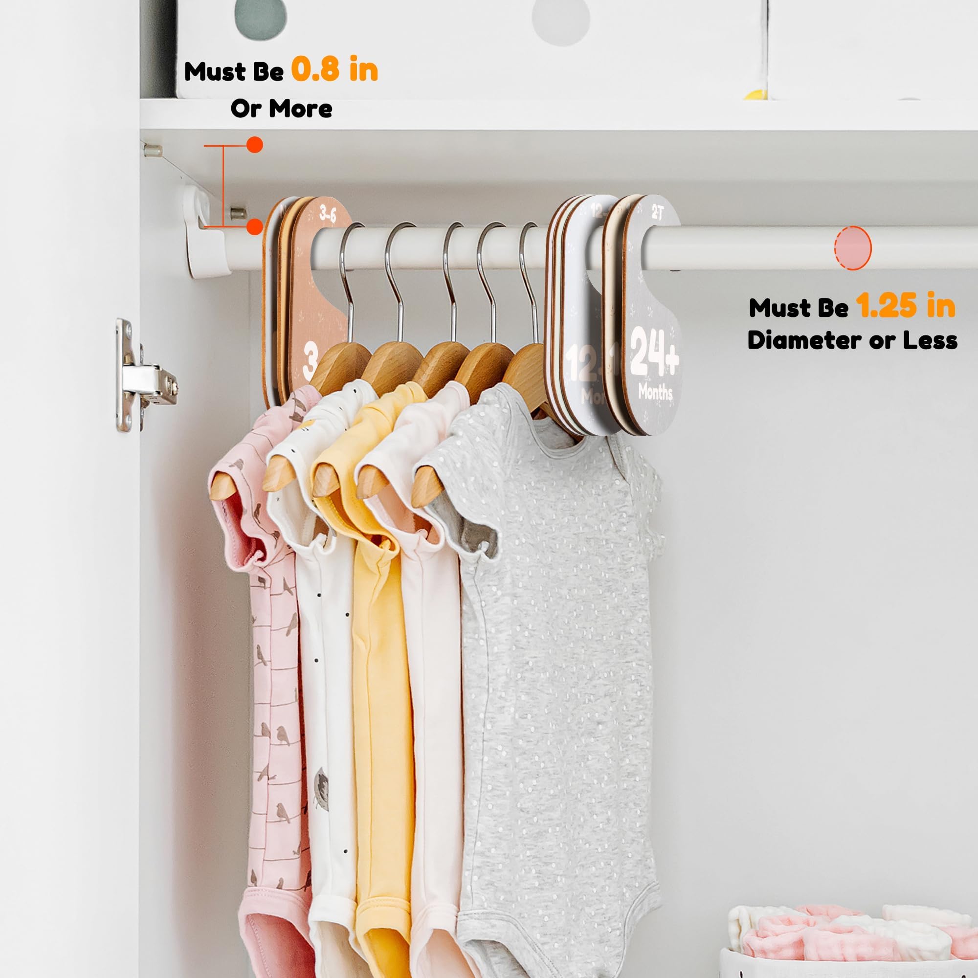 Giftacity 6-9 months dividers support steady closet organization as baby grows.