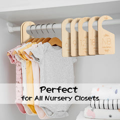 Giftacity baby closet dividers label closeup showing large print for easy visibility