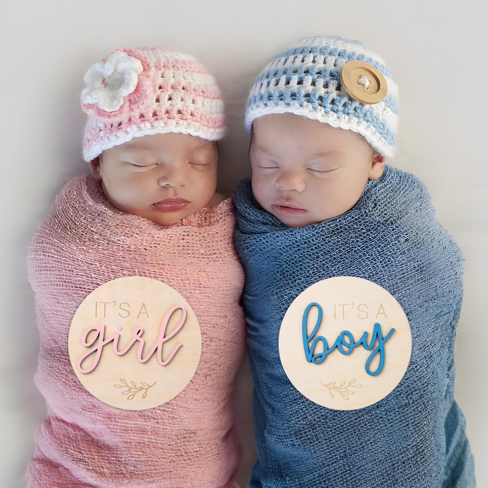 Giftacity birth announcement photo prop on wood for family announcements.