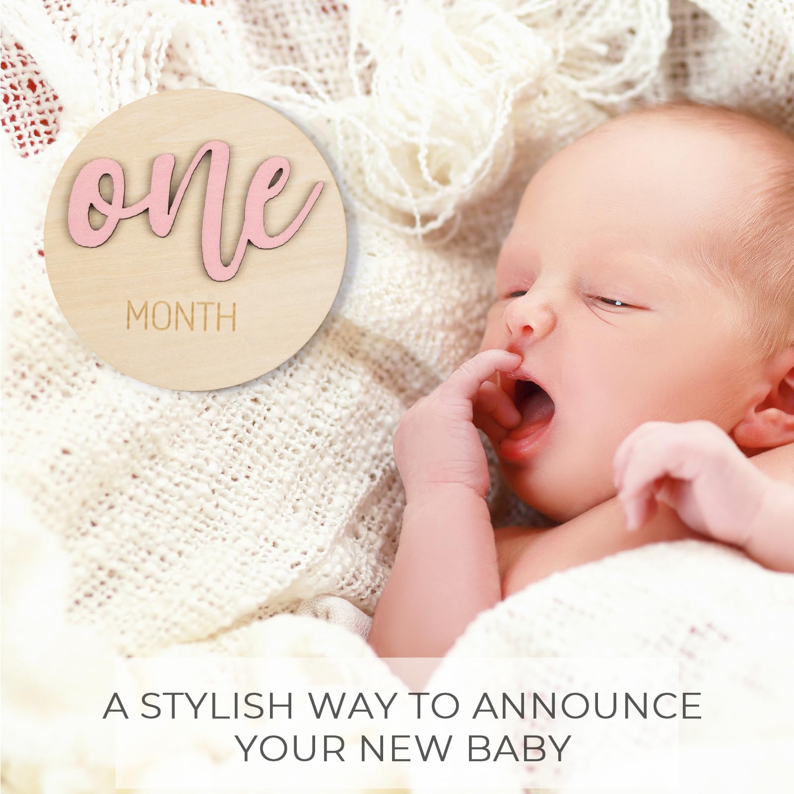 Giftacity milestone disc 2 month pink ideal for monthly growth updates