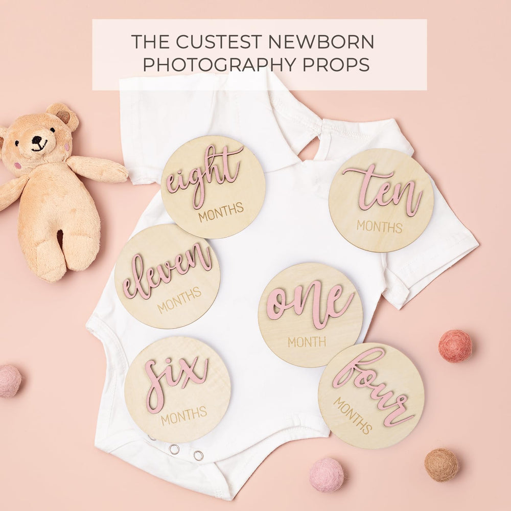 Giftacity milestone disc 6 month pink ideal for first-year memory albums
