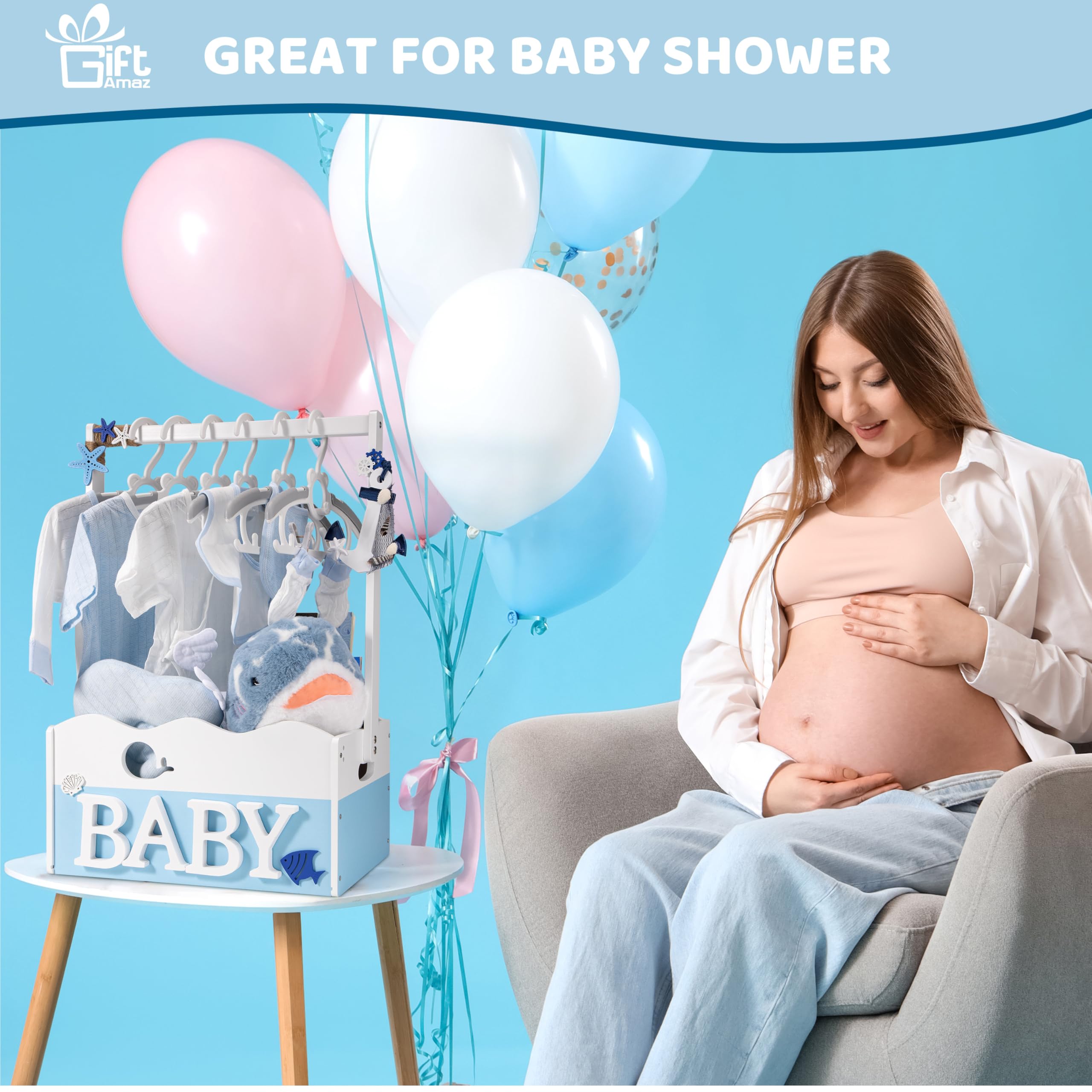 GiftAmaz baby gifts basket crate with handle for easy transport