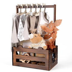 GiftAmaz brown wooden baby shower crate with handle for easy display.