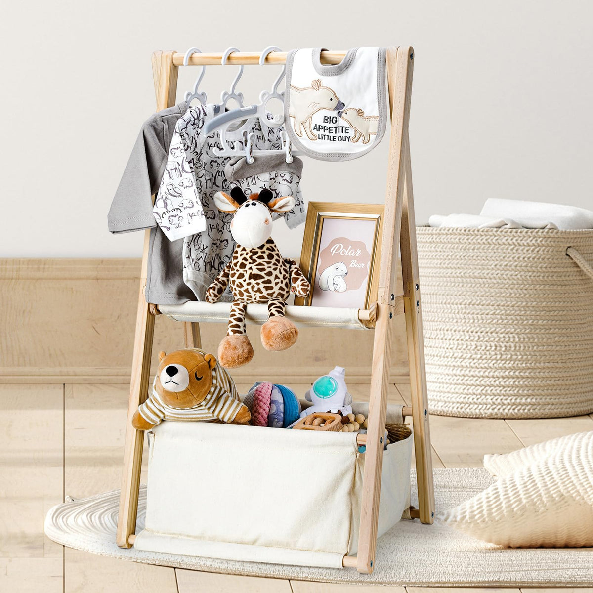 GiftAmaz wooden baby shower crate closet for nursery organization.