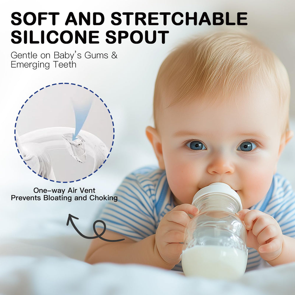 Giftophilia Sippy Nipples suited for babies 6 months and up.