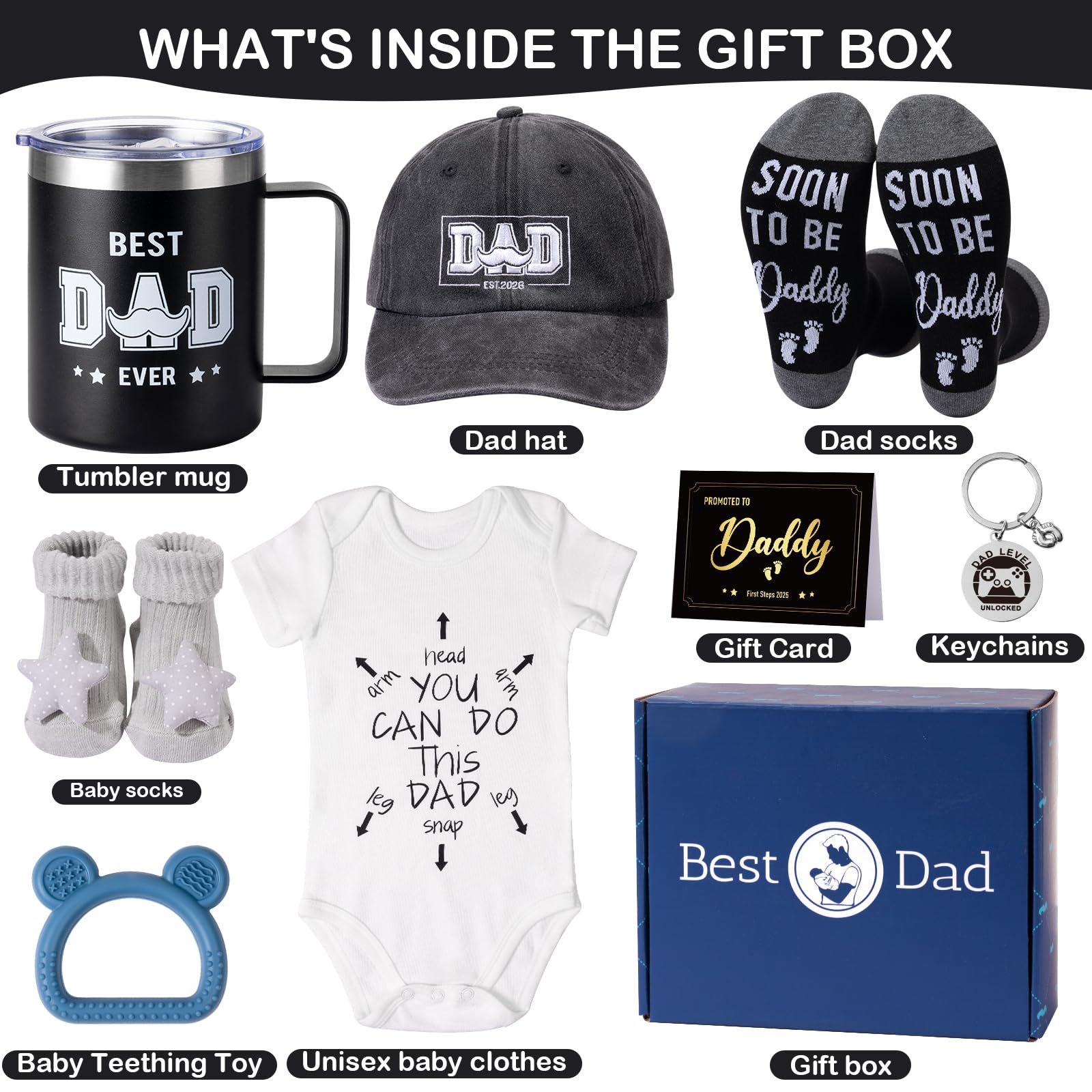 GiftPeak first-time dad onesie with easy envelope neckline for quick changes
