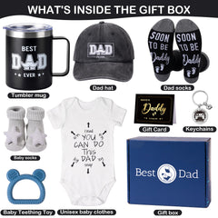 GiftPeak first-time dad onesie with easy envelope neckline for quick changes