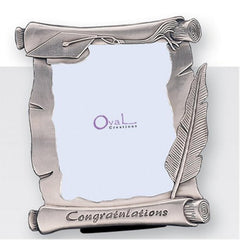 GiftsOGifts graduation frame in pewter for 4x6 memories on display