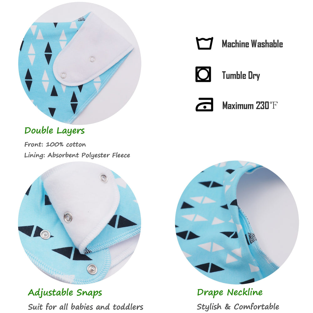 Giftty teething bib back view highlighting adjustable snaps for easy wear.