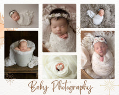 Giggle Angel newborn wrap on baby during shoot.