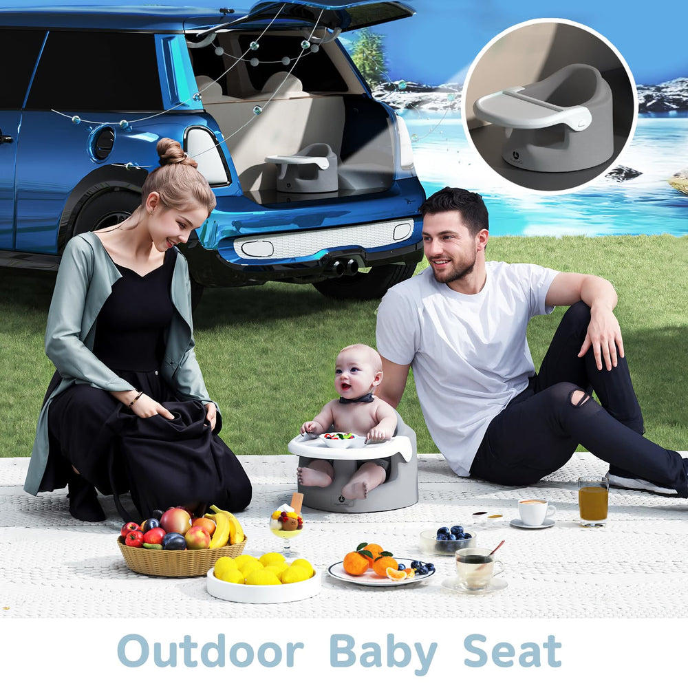 GiggleGlow durable easy-clean gray material stands up to everyday messes