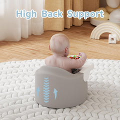 GiggleGlow portable seat gray is ideal for mealtime and activities on the go