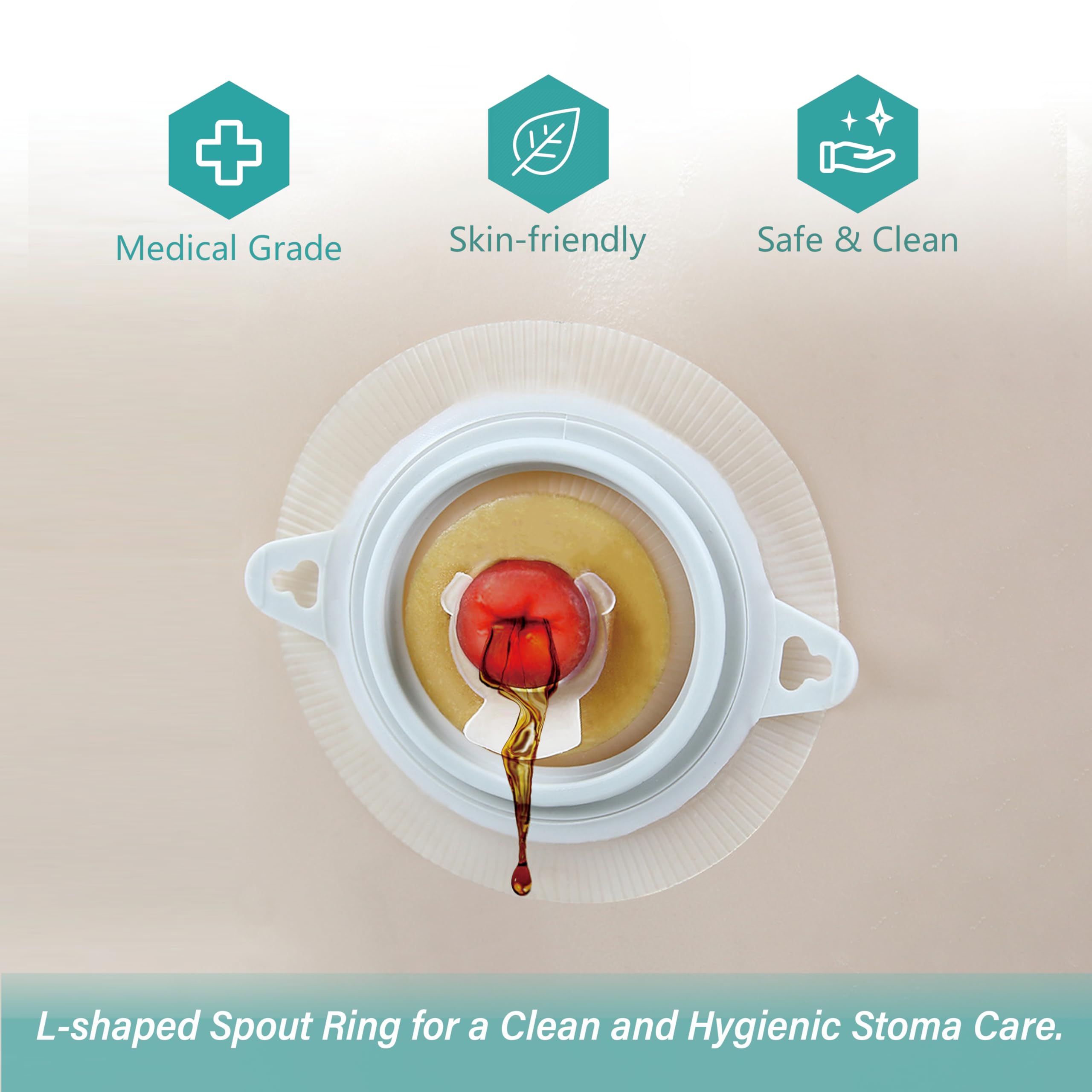 Giiiiump hydrocolloid barrier ring supports skin protection and moisture management.
