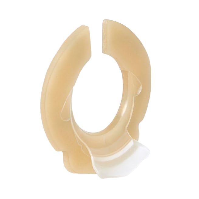 Giiiiump ostomy ring with L-shaped spout directs output away from skin.