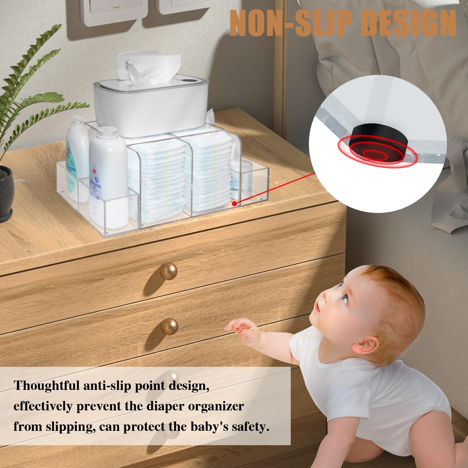 GILPWA diaper caddy wipes dispenser integration for quick access.