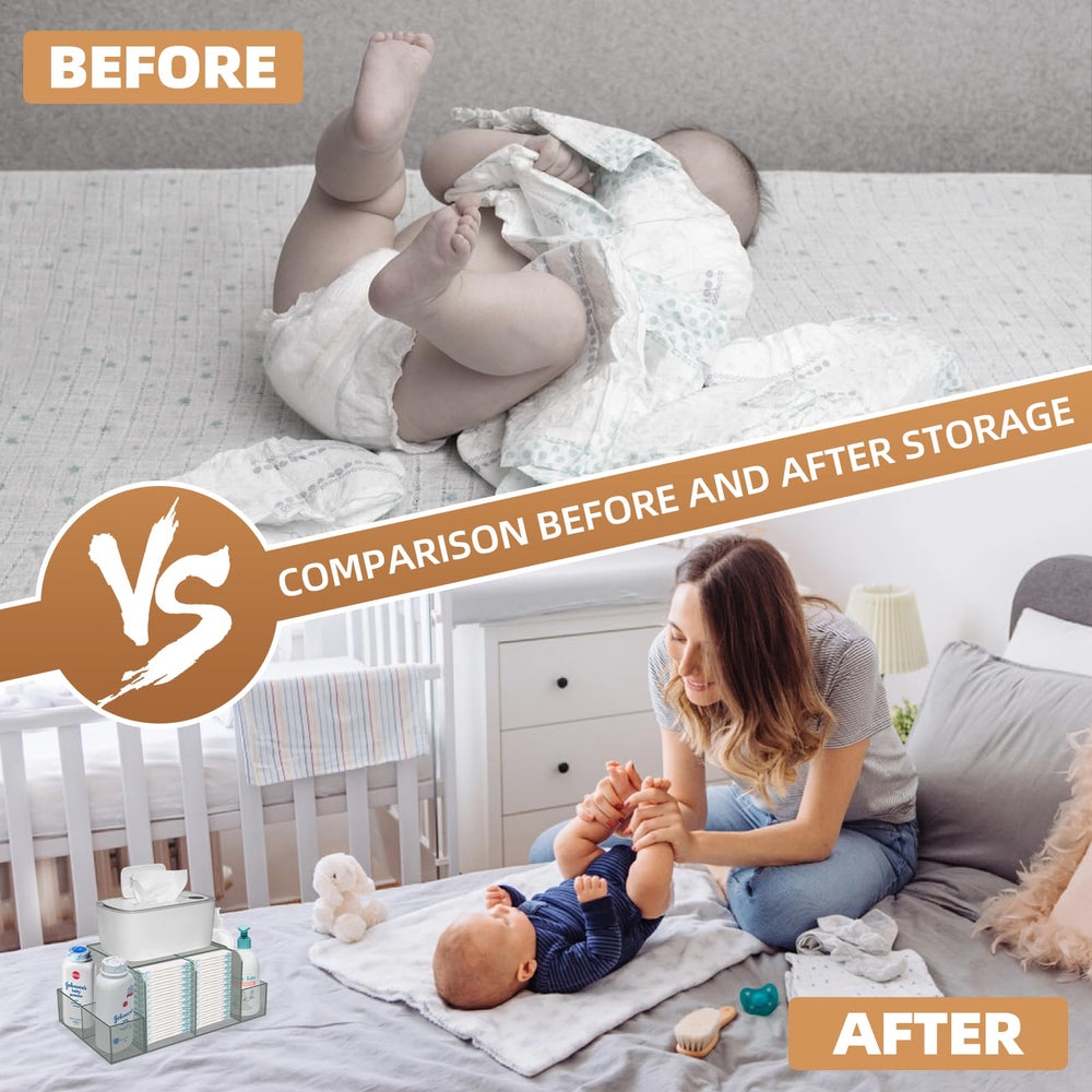 GILPWA diaper caddy wipe warmer space for easy changing setup.
