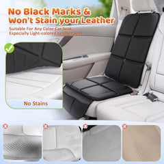 Gimars car seat protector with mesh pockets for toys and wipes.