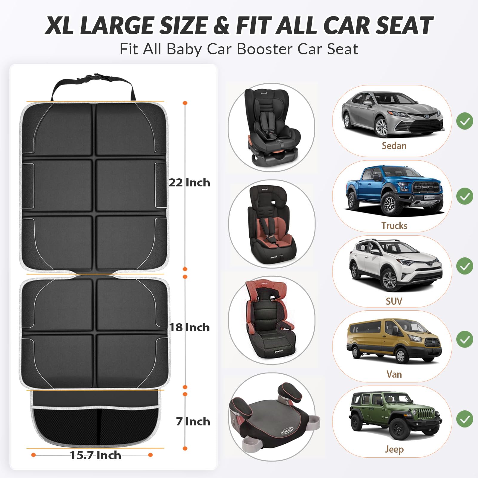 Gimars XL anti-slip mesh bottom gripping leather seats securely