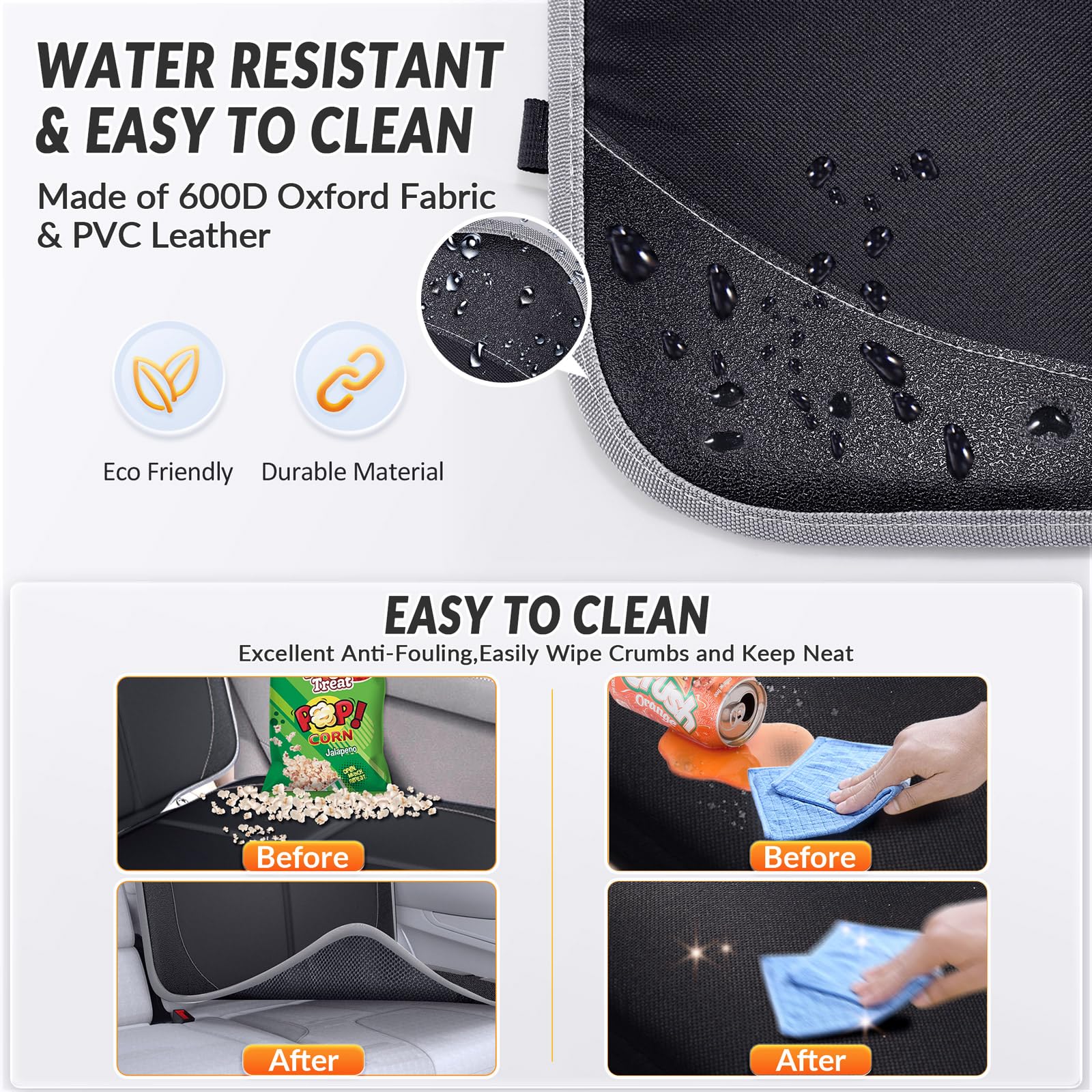 Gimars XL waterproof 600D fabric protects seats from spills