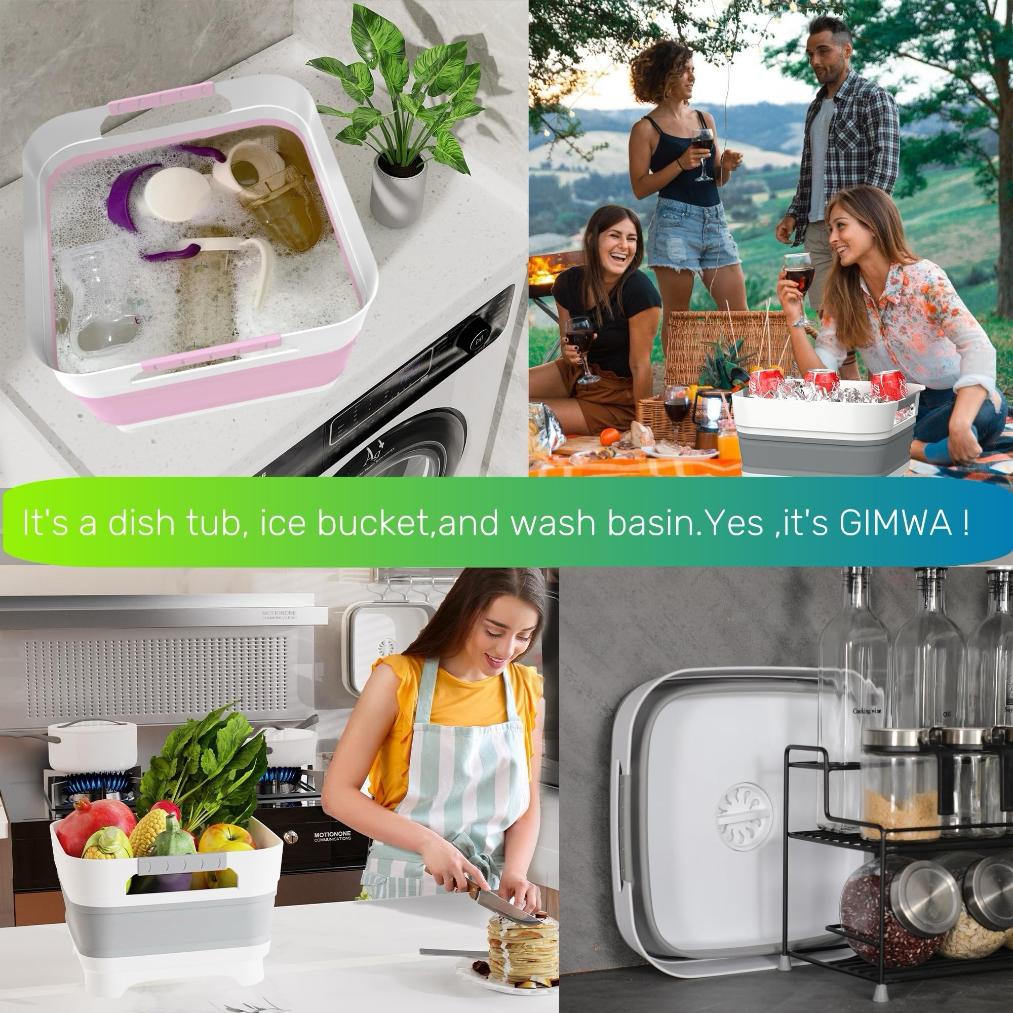 GIMWA wash basin folds flat for compact storage