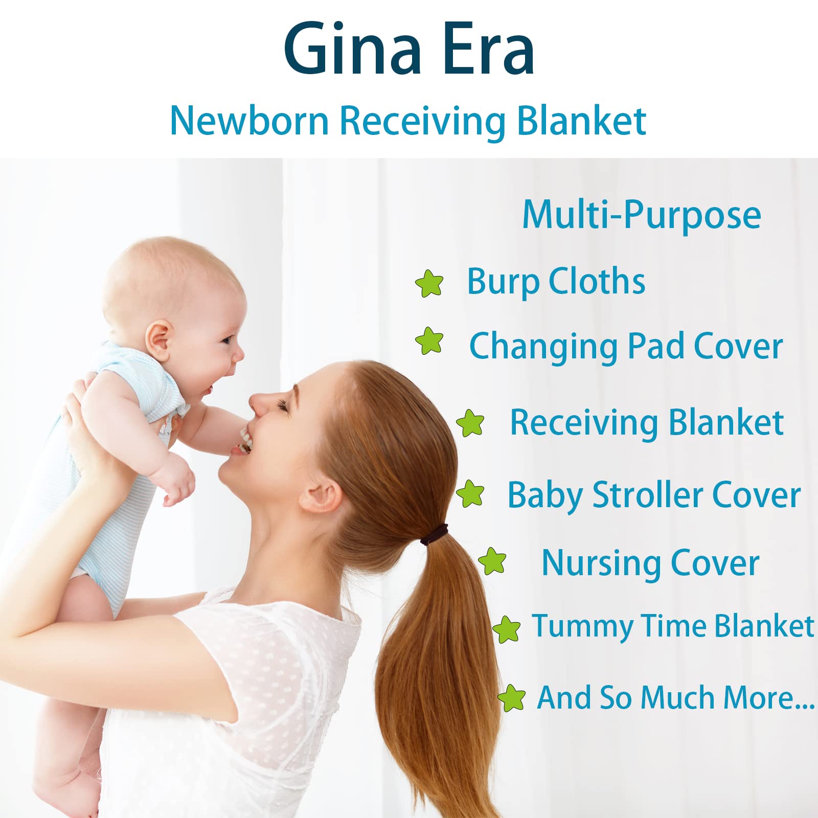 Gina Era nursery blanket serves as a versatile crib accessory.