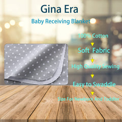 Gina Era organic cotton receiving blanket 30x30 for versatile newborn care.