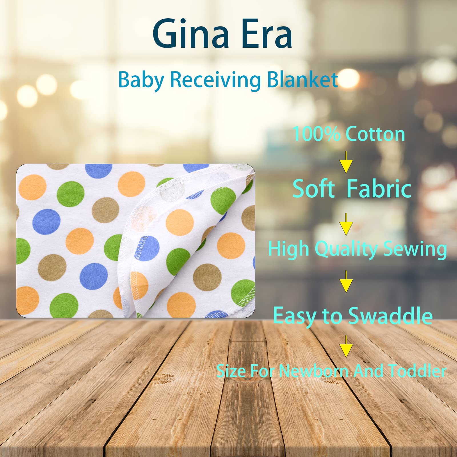 Gina Era swaddling blanket 30x30 inches for secure swaddles