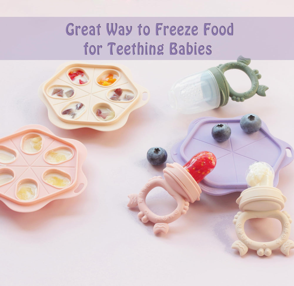 Ginbear baby fruit feeder lilac showing textured surface for safe texture exploration.