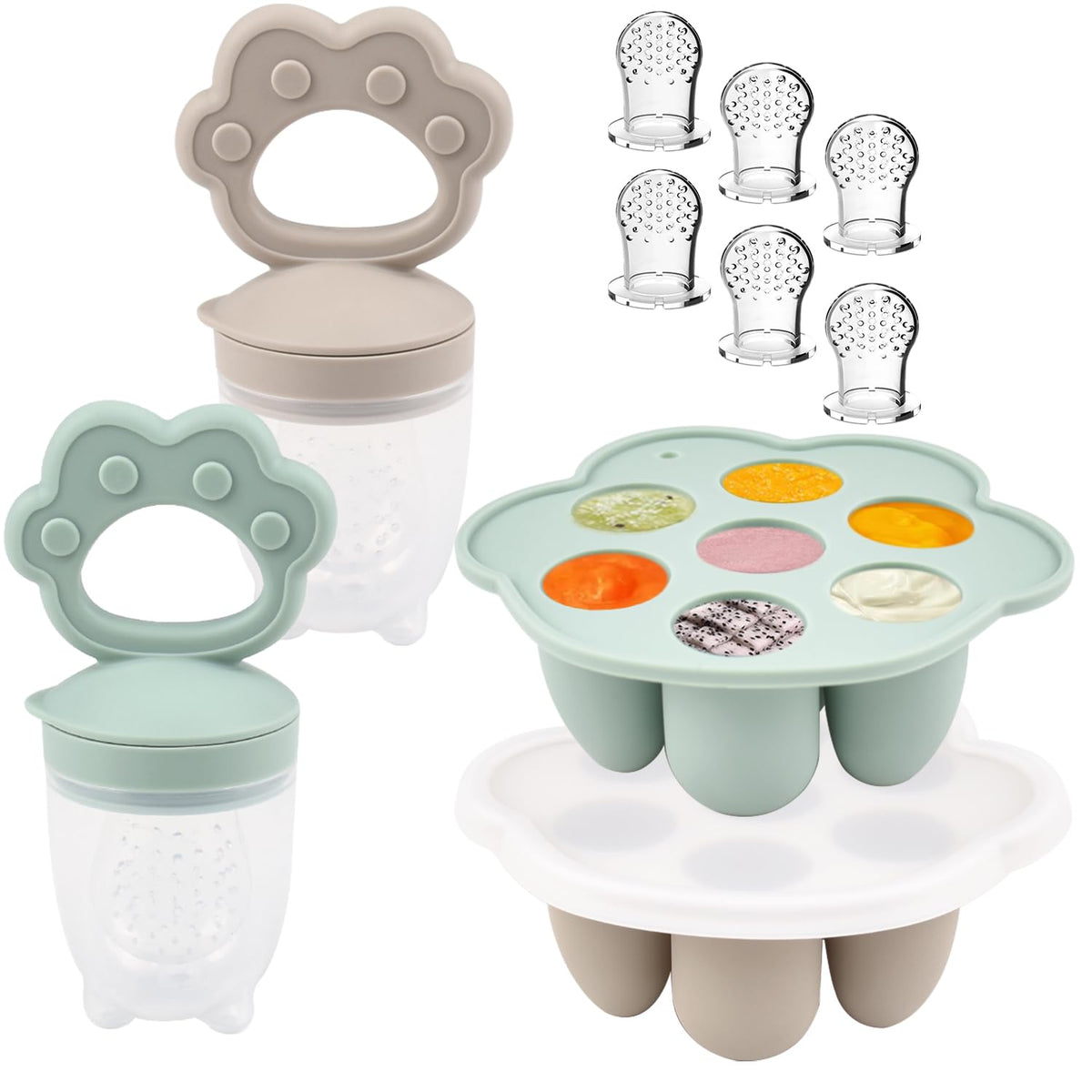 Ginbear silicone baby feeder close-up highlights BPA-free safety for gums