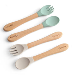 Ginbear silicone spoon soft-tip head for easy self-feeding and gentle gums.