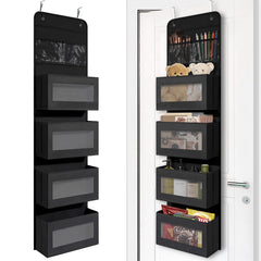 Giraffe Creation over door organizer with four pockets for quick bottle access.