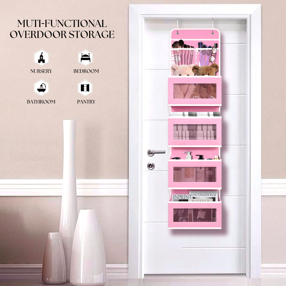 Giraffe Creation door organizer front PVC window aids quick content identification.