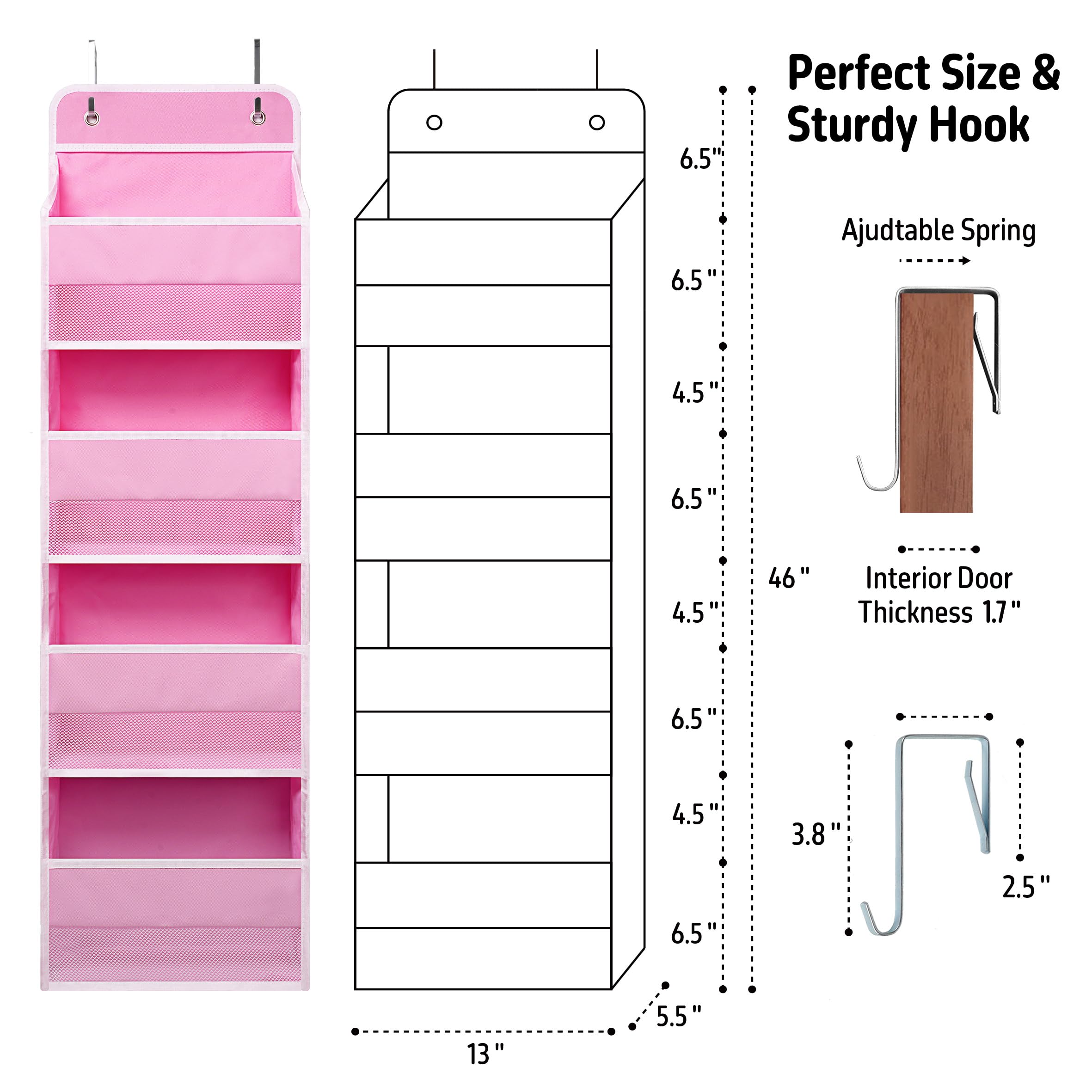 Giraffe Creation over door organizer features a heavy-duty frame for dependable support