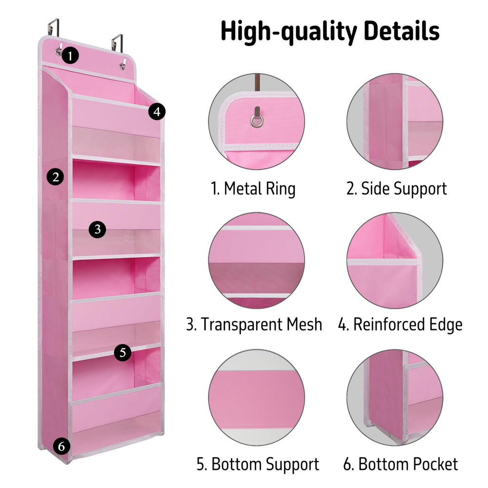 Giraffe Creation over door organizer uses non-toxic fabric safe for nursery storage