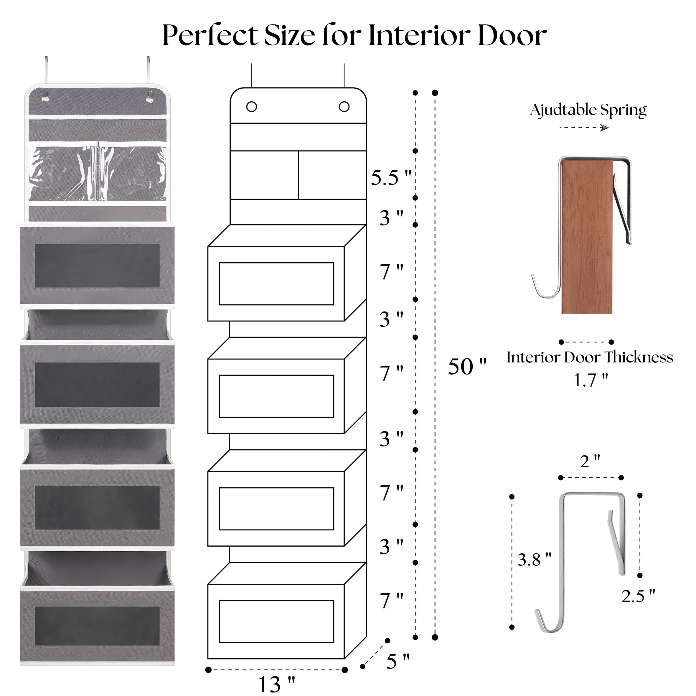 Giraffe Creation over door organizer in non toxic fabric for durable door storage