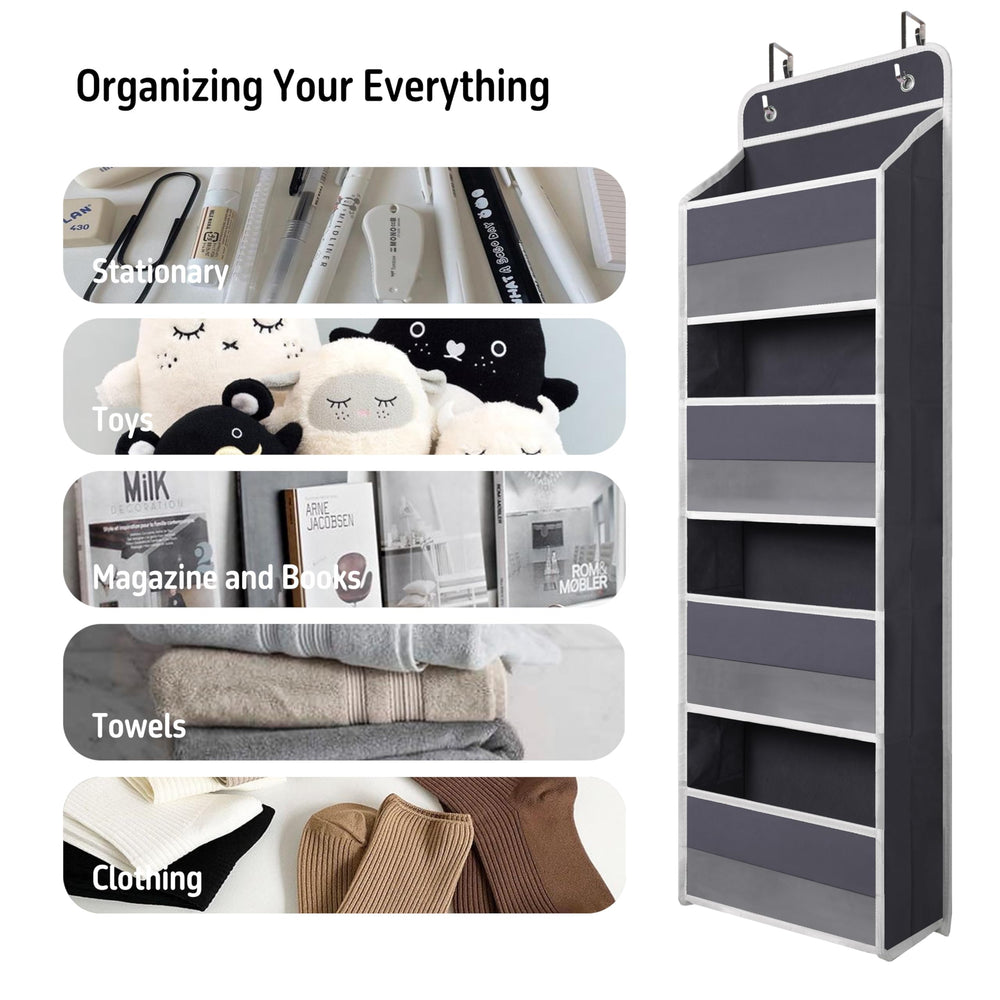 Giraffe Creation organizer mounted on door showing clean setup